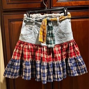 Vintage Niki-Lee Jean/Flannel Skirt - 9